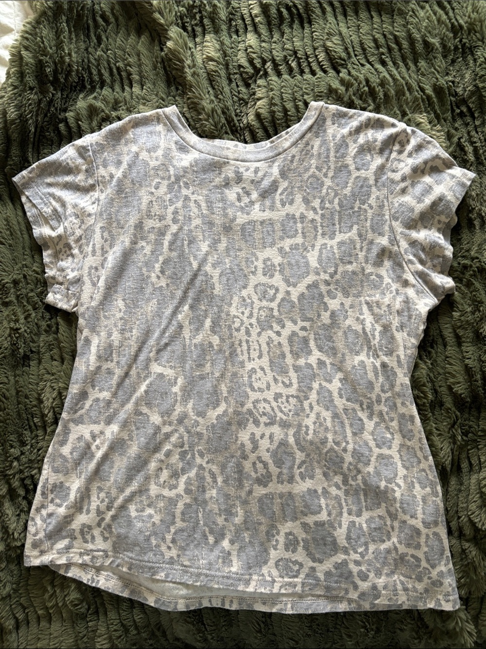BDG Gray Leopard-Print Short Sleeve Tee